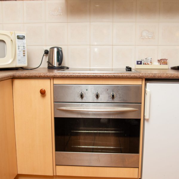 Nandewar Motor Inn room kitchenette focused on the cooking area.